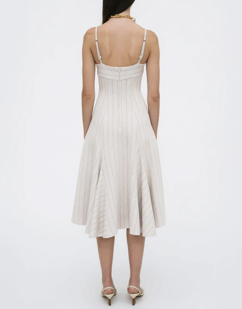 Rosetta Getty Fitted Godet Dress (Dresses,Knee Length Dresses) IFCHIC.COM