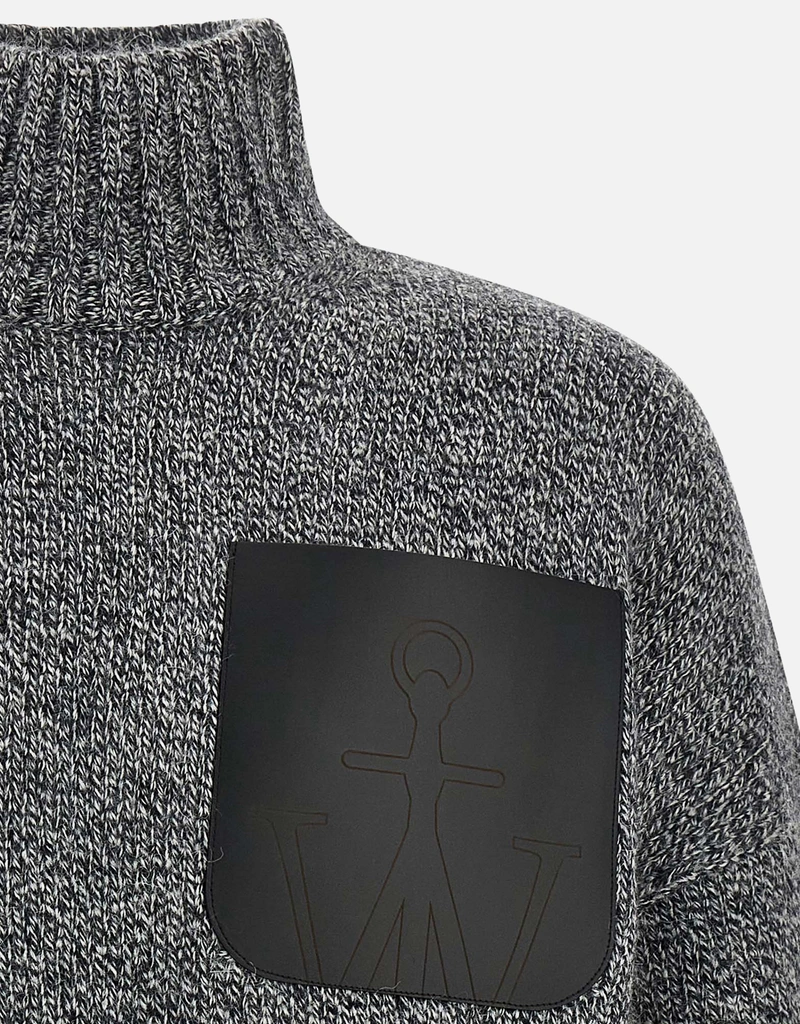 JW Anderson Men's Wool Alpaca Blend Leather Patch Pocket Sweater