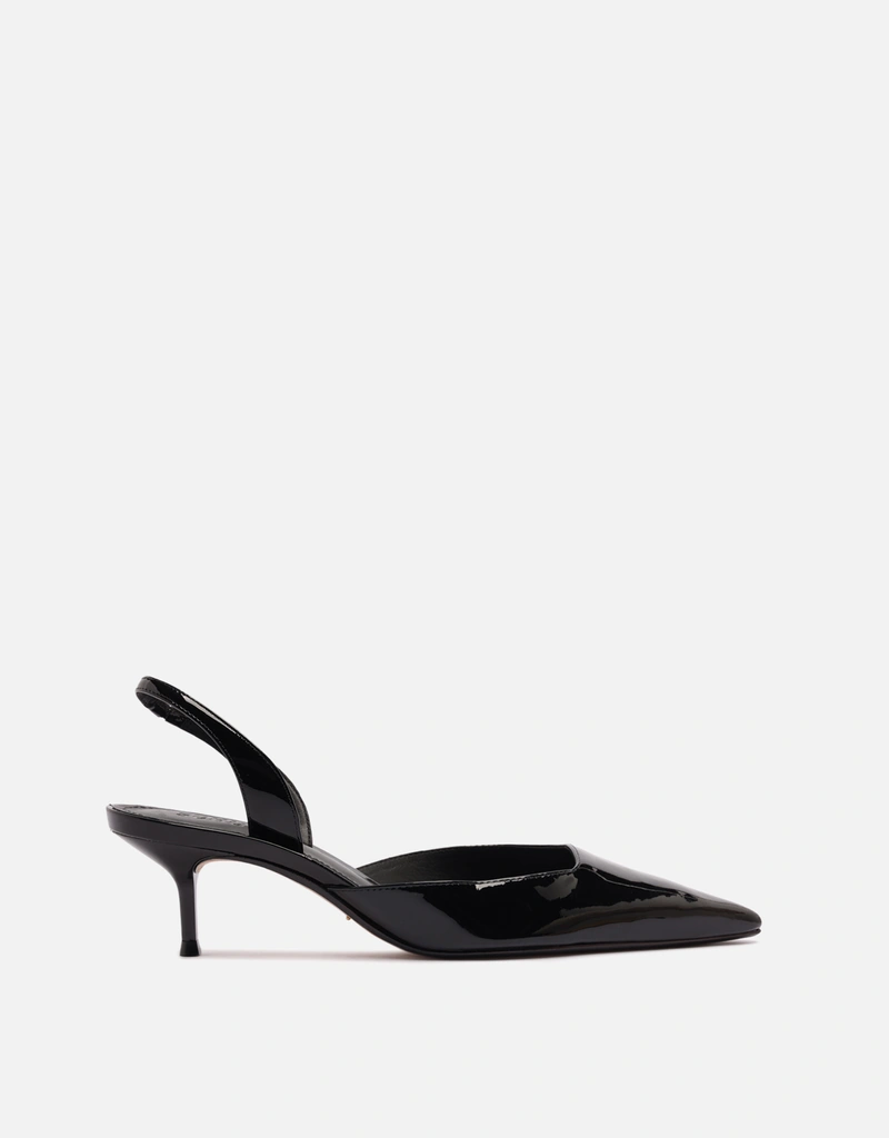 Schutz パオラパテントレザーミッドヒールスリングバックパンプス