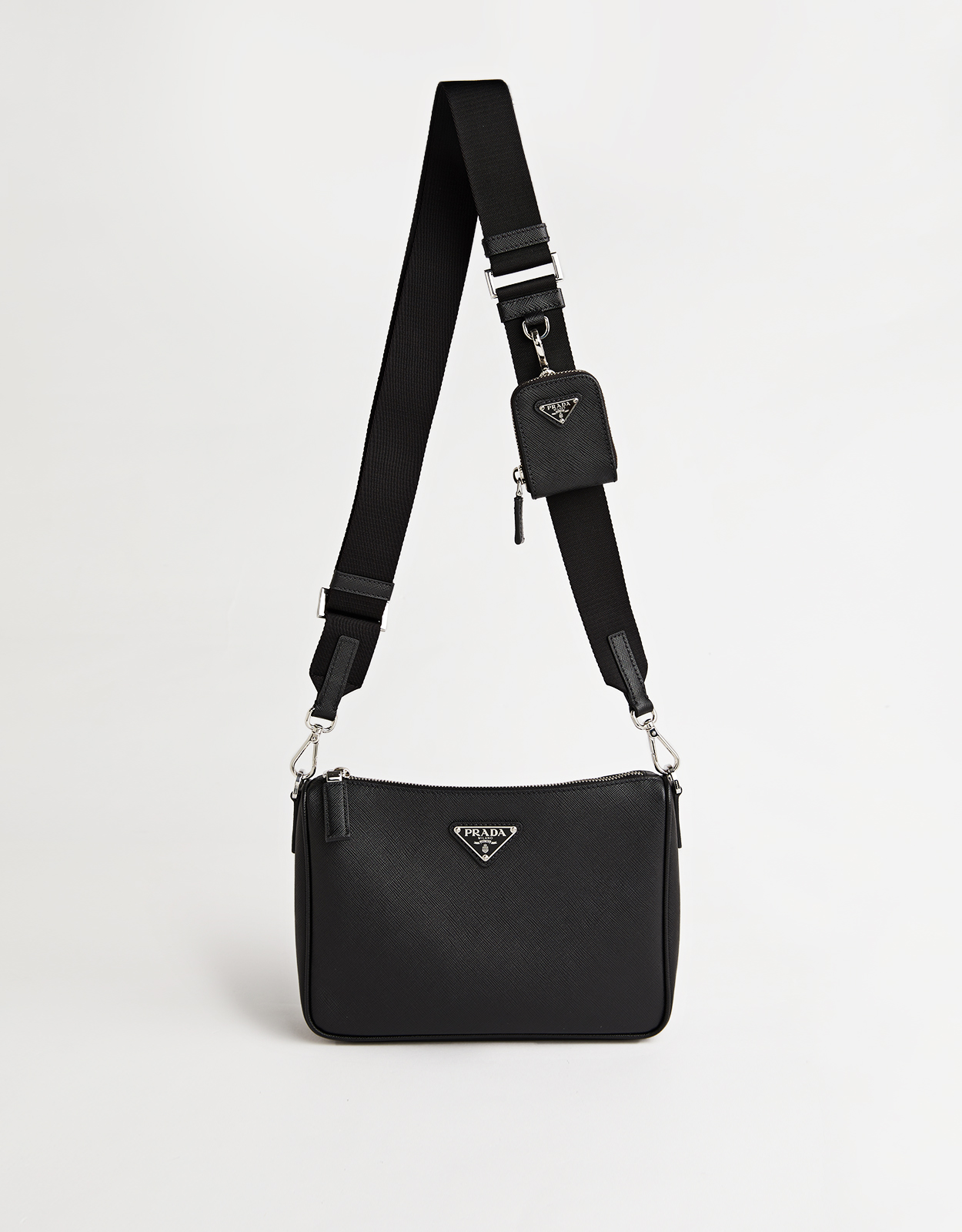 Prada メンズサフィアーノカーフスキンレザークロスボディ () IFCHIC.COM