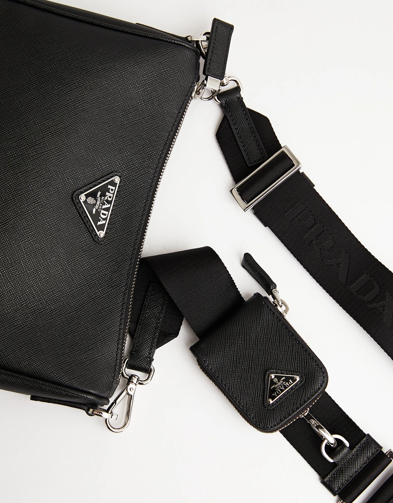 Prada メンズサフィアーノカーフスキンレザークロスボディ () IFCHIC.COM