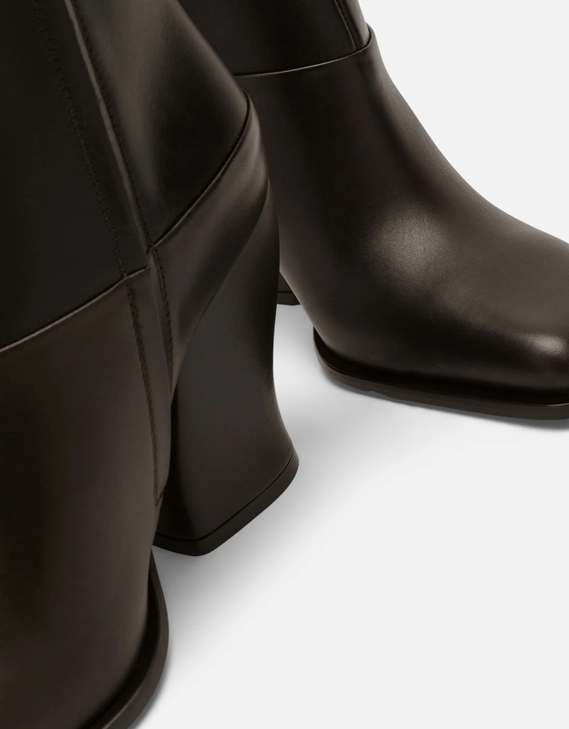 Loewe ブラックダークブラウンレザーアンクルブーツ (すべての新品