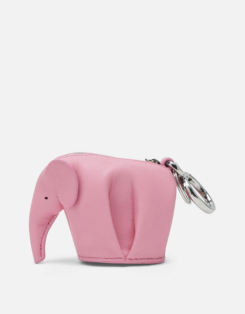 【完売品/美品✨】LOEWE ラビット キーホルダー レザー ピンク 収納袋有り Loewe Pink Elephant Leather Keyholder Coin Pouch (Keychains and