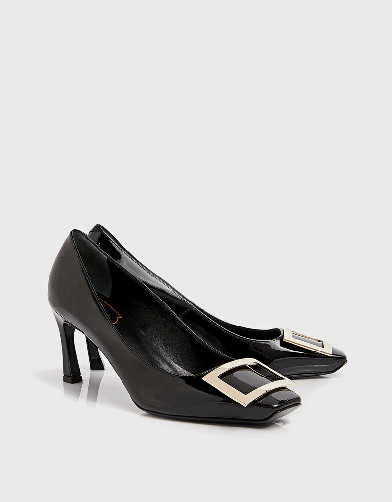 Roger Vivier トランペット漆革牛革ミドルヒールパンプス (ヒール付き