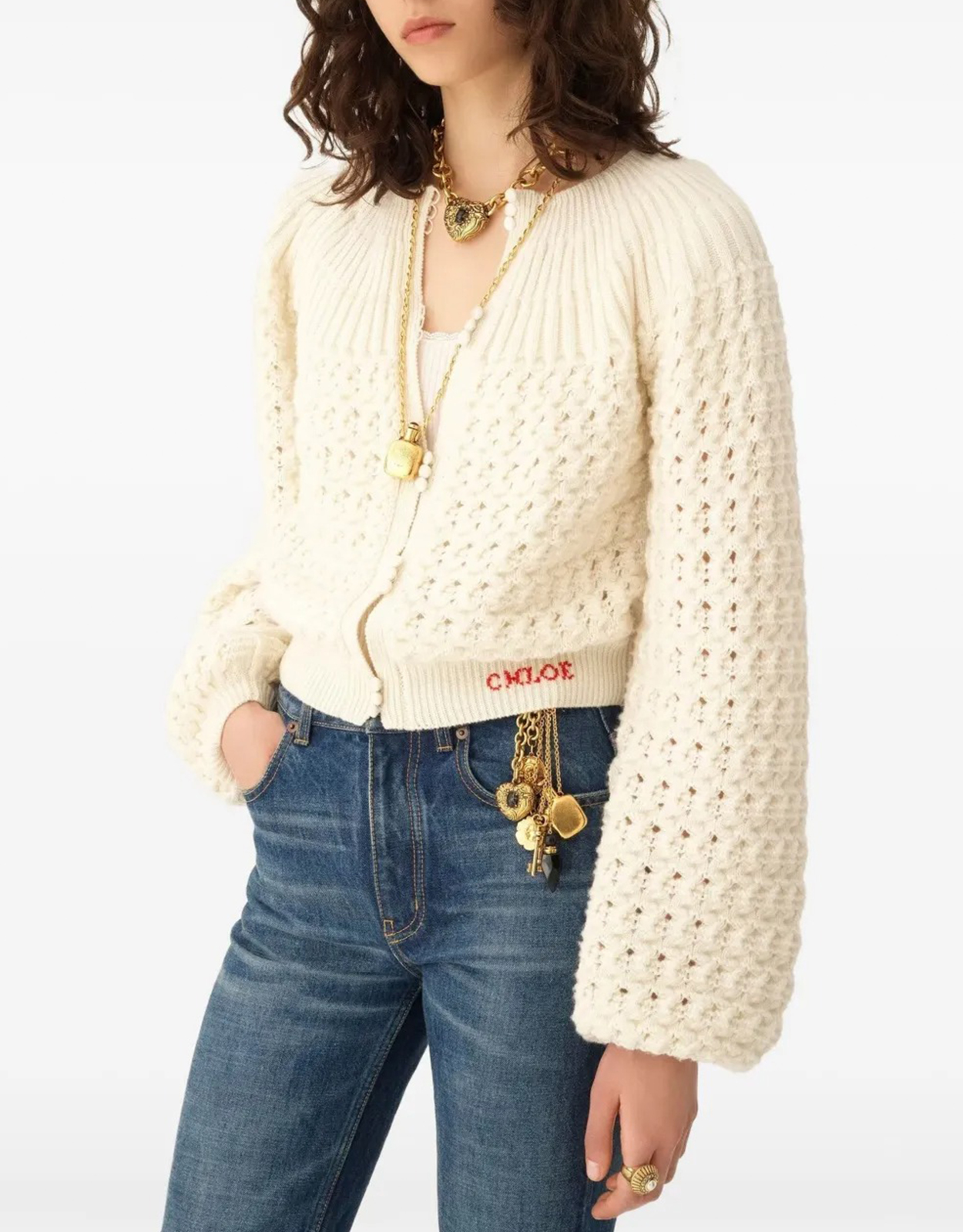 Chloé ウールカシミヤニットストレートフィットラウンドネック