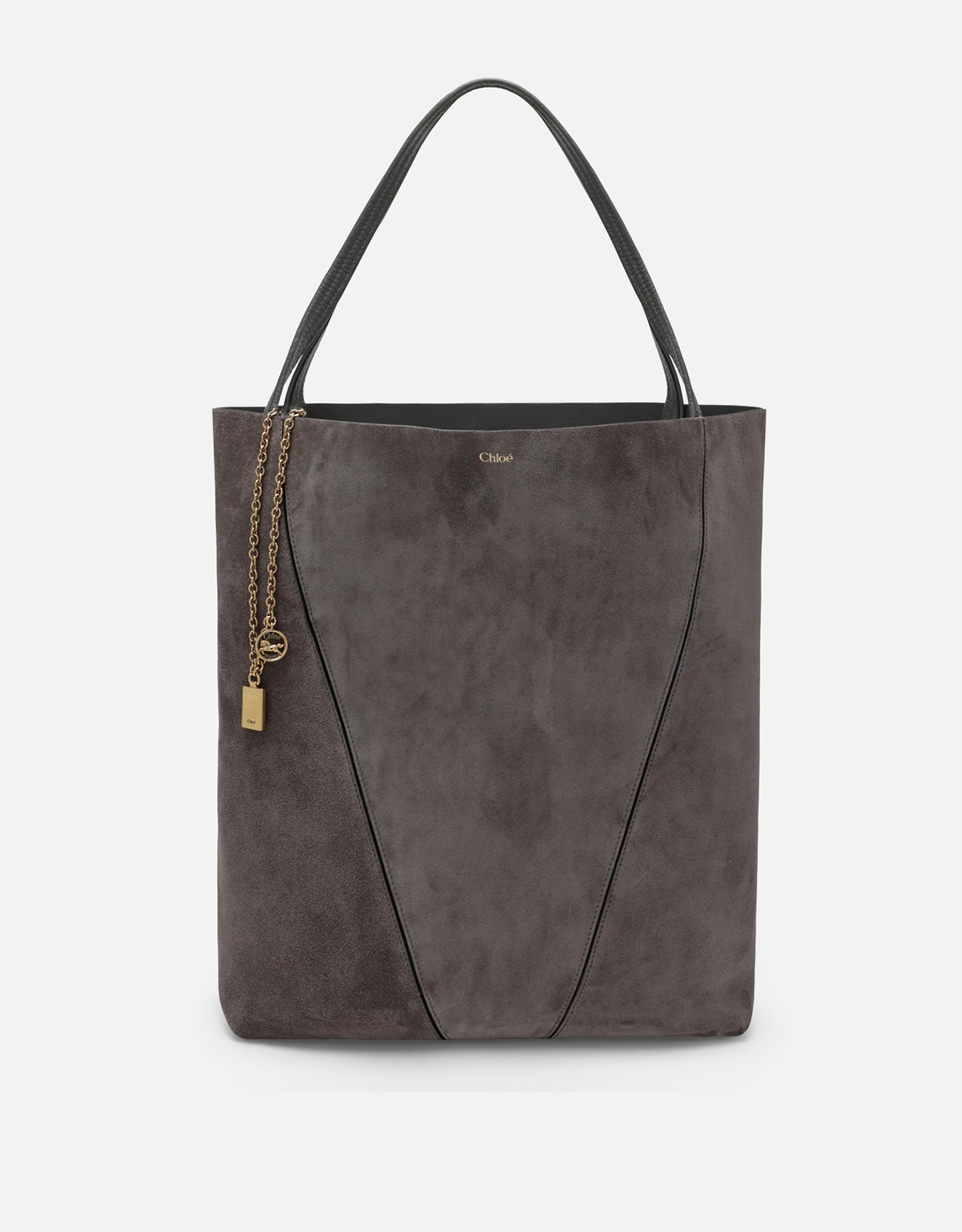 Chloé ラージSpinグレー スエードレザー トートバッグ (すべての新品