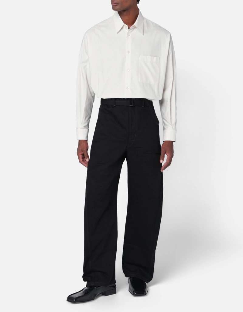 LEMAIRE メンズウォッシュドコットンシルクレギュラーシャツ (アパレル