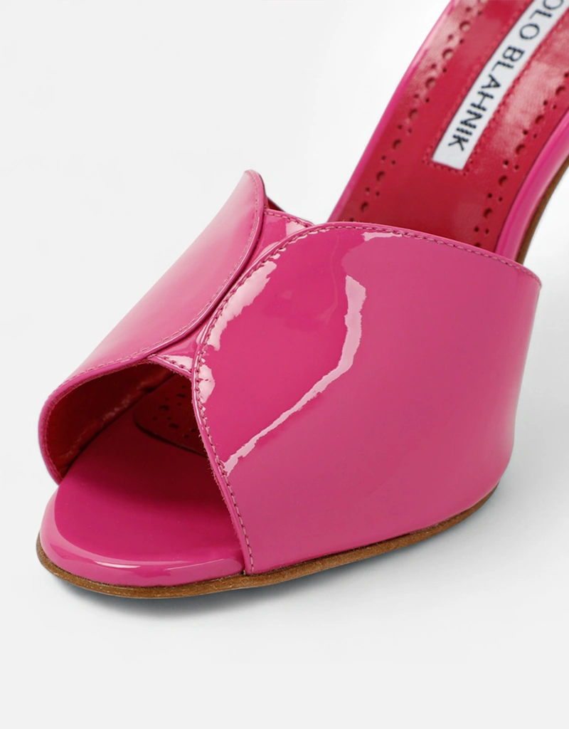 Manolo Blahnik Hourani Patent Calf Leather Sandals (All New In