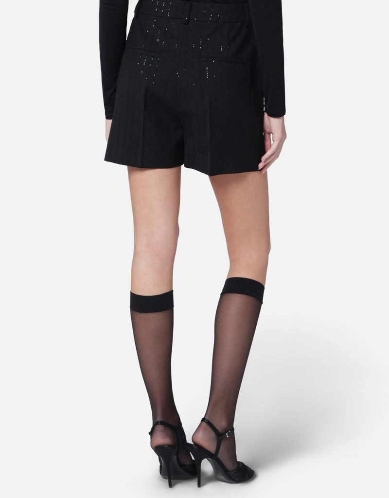 Max Mara Pianoforte Wool Pinstripe Mini Shorts (Shorts) IFCHIC.COM