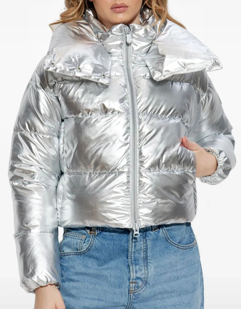 Save The Duck アニマルフリーパファージャケットジゼルシルバー