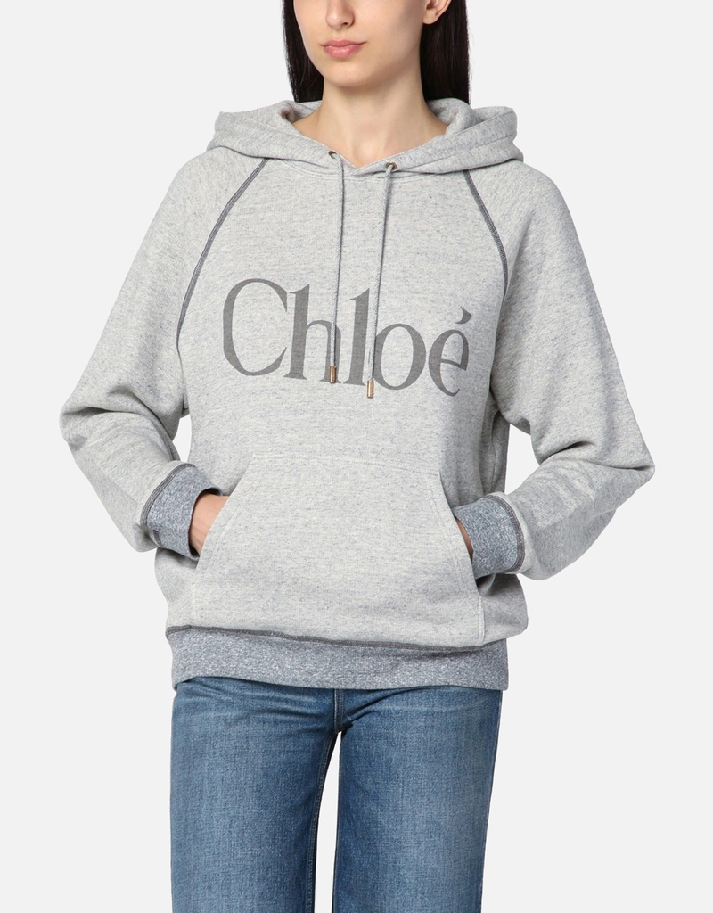 Chloé Cotton Logo Hoodie (Tops) IFCHIC.COM