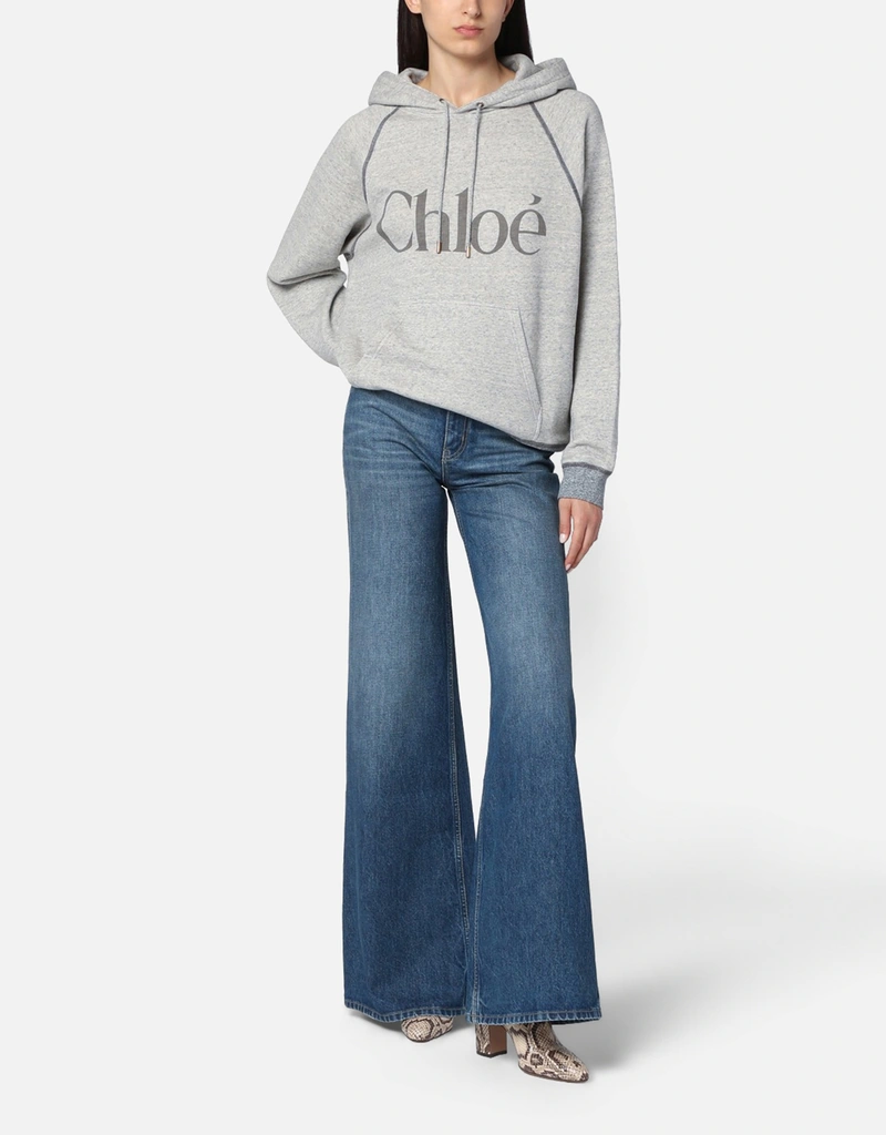Chloé Cotton Logo Hoodie (Tops) IFCHIC.COM