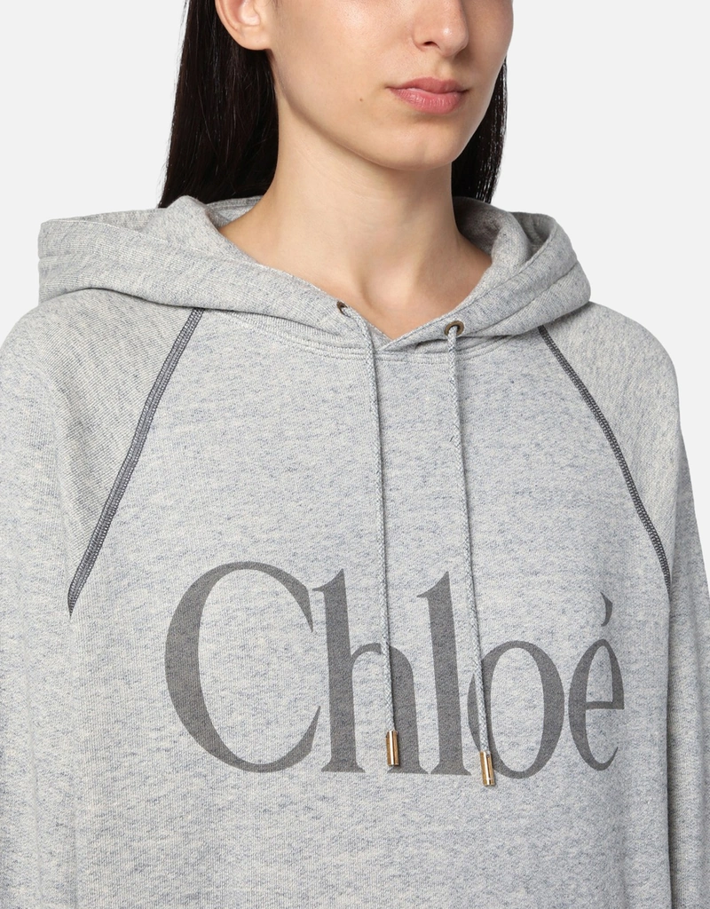 Chloé Cotton Logo Hoodie (Tops) IFCHIC.COM