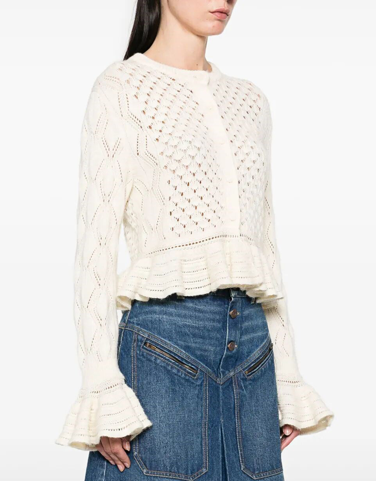 Chloé コットンブレンド クロップドカーディガン (ニットウェア