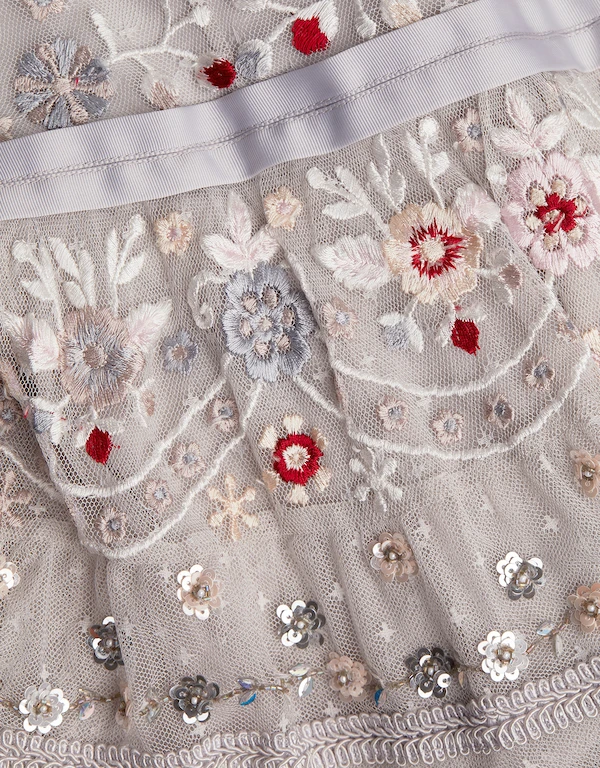 Needle & Thread Eden Embroidered Mini Dress