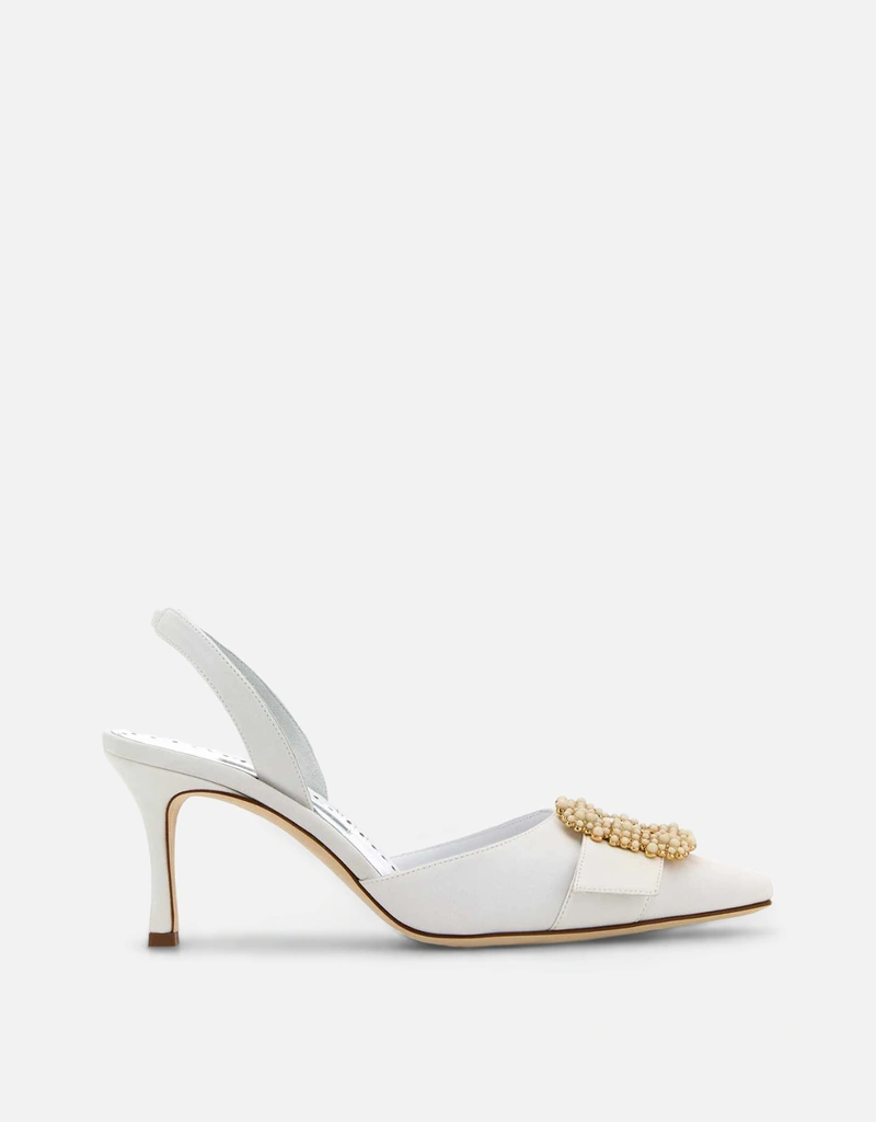 保存袋付き✨マノロブラニク BB レザーパンプス 白 ポインテッドトゥ