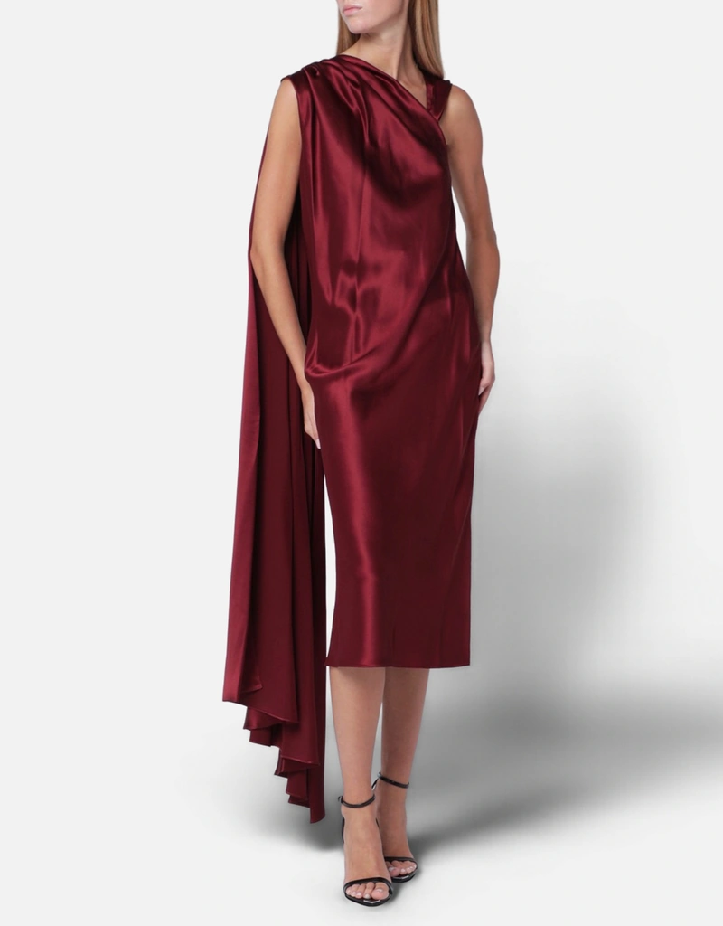Max Mara Pianoforte エドロドレスサテンクリップミディドレス (ドレス