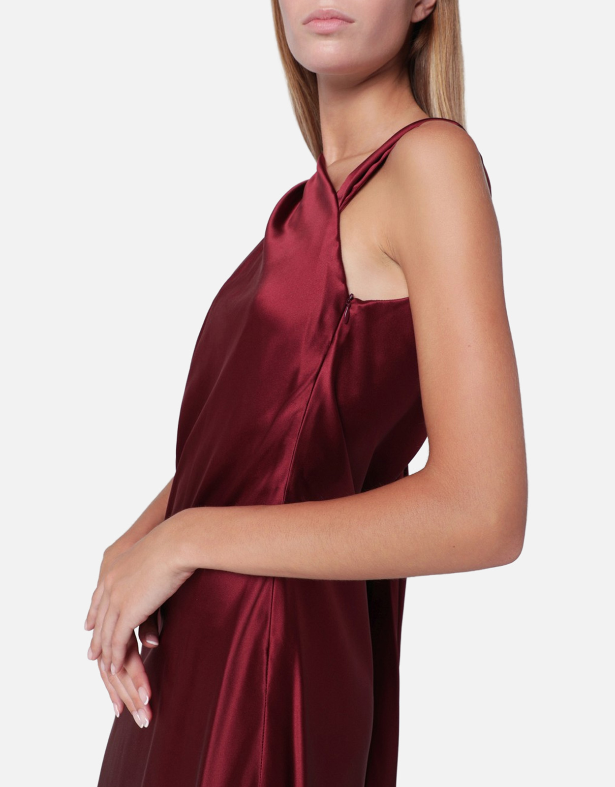 Max Mara Pianoforte エドロドレスサテンクリップミディドレス (ドレス