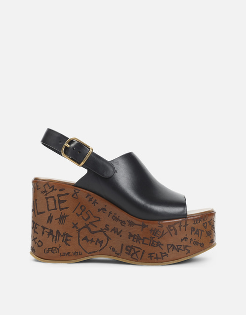 Chloé Maxime レザーコルクサンダル (すべての新品,シューズ) IFCHIC.COM