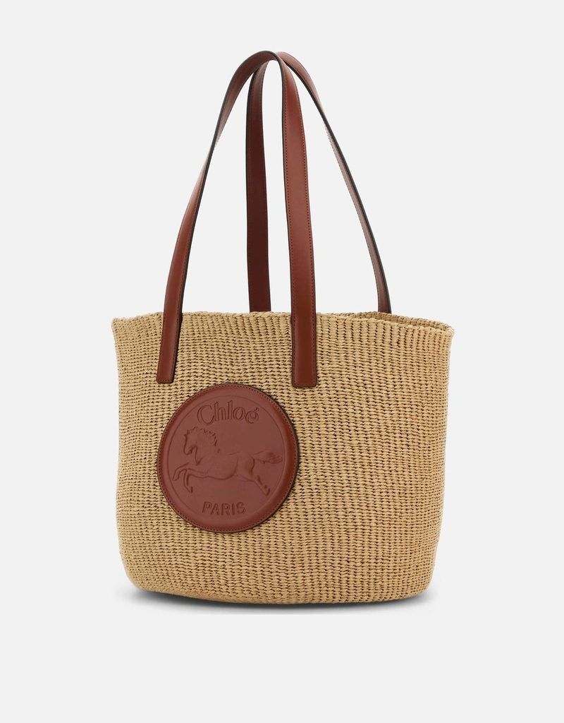 Chloé ラフィア ラージ ホースメダル バケットバッグ () IFCHIC.COM