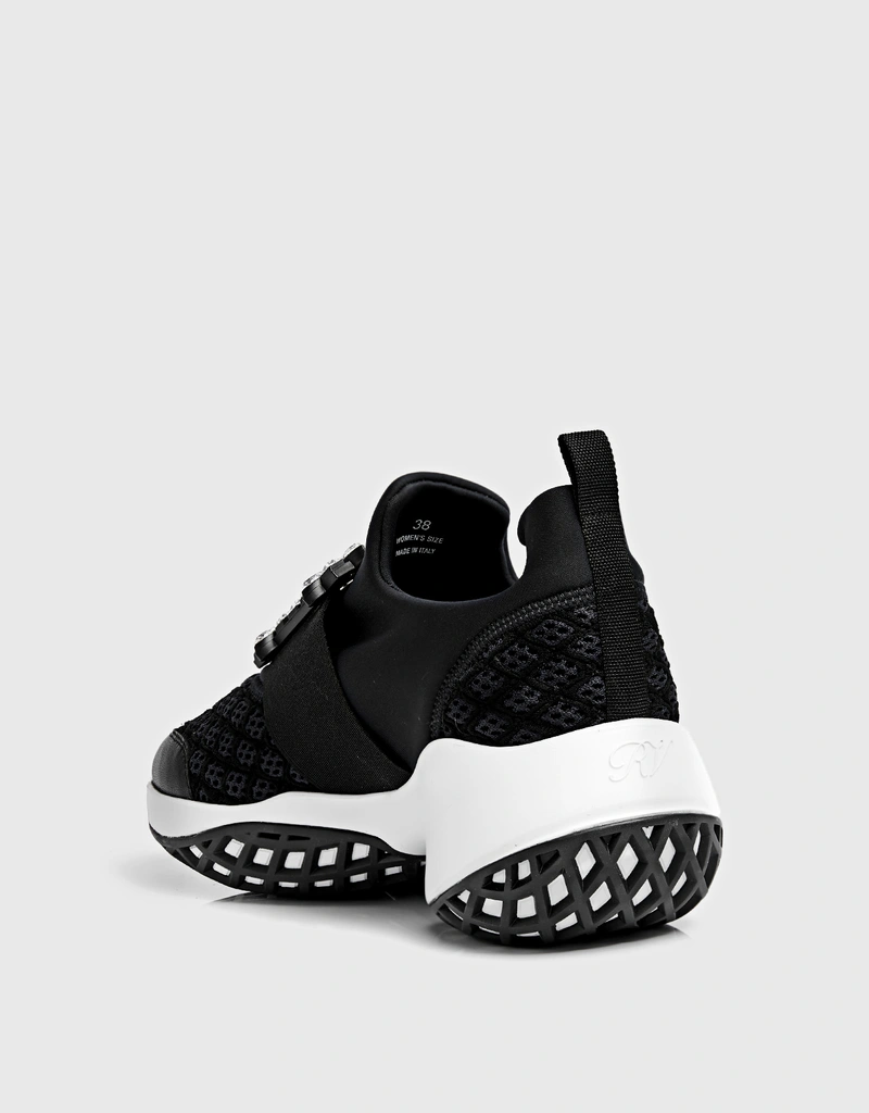 Roger Vivier Viv' Run Technical Fabrics Strass Buckle Sneakers
