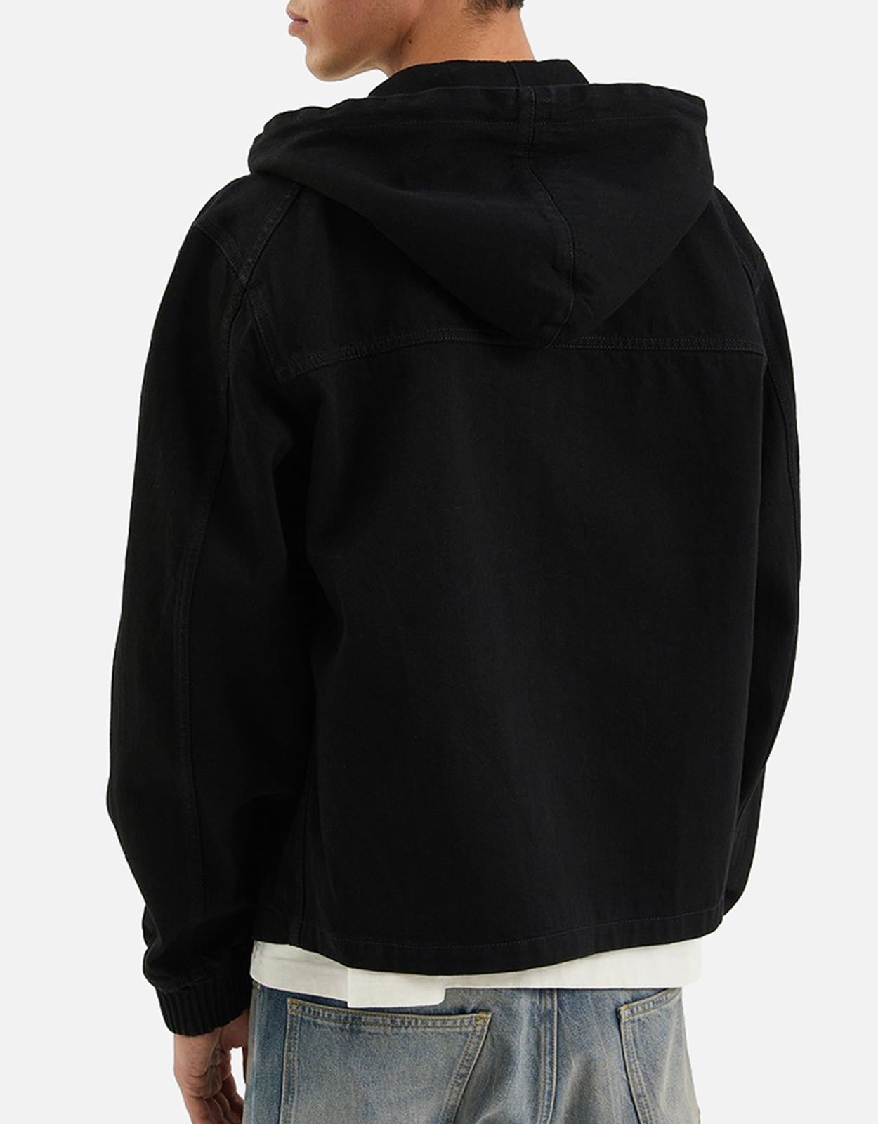 1989 STUDIO Black denim zip hoodie (All New In) IFCHIC.COM