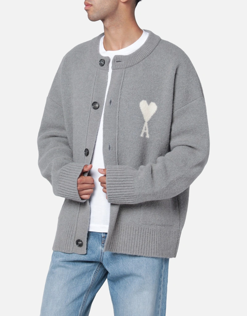 AMI Paris メンズ Ami De Coeur ウールカーディガン (アパレル,シャツ