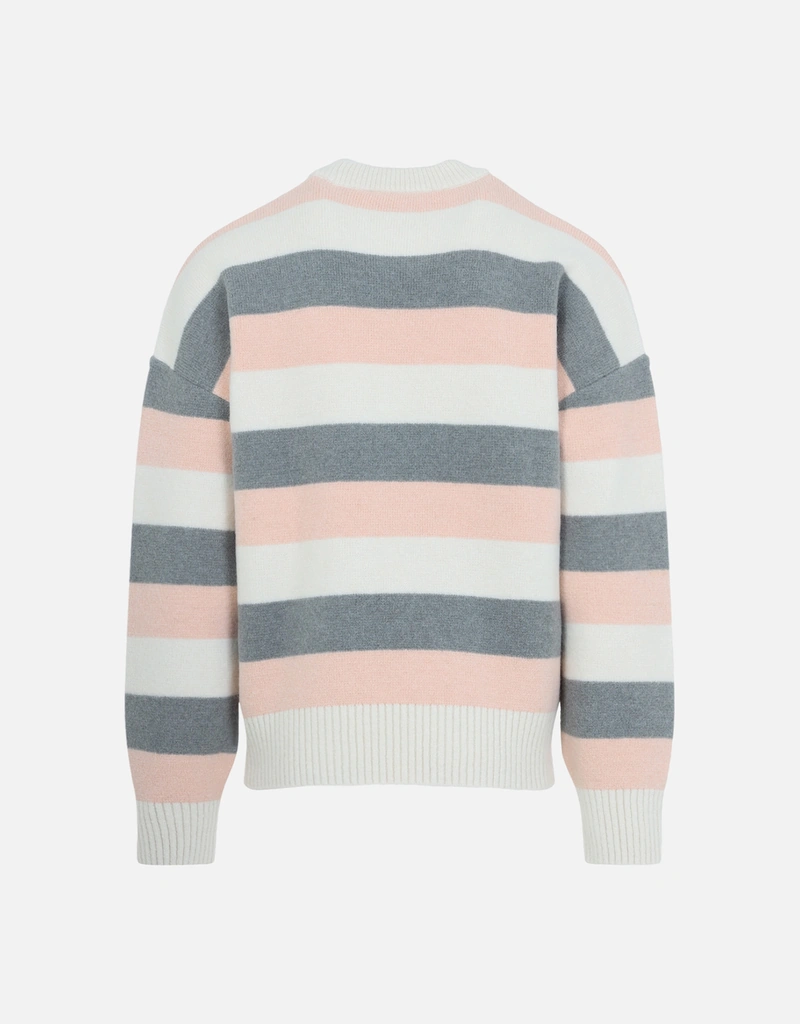 AMI Paris メンズアルパカストライプクルーネックスウェット (すべての