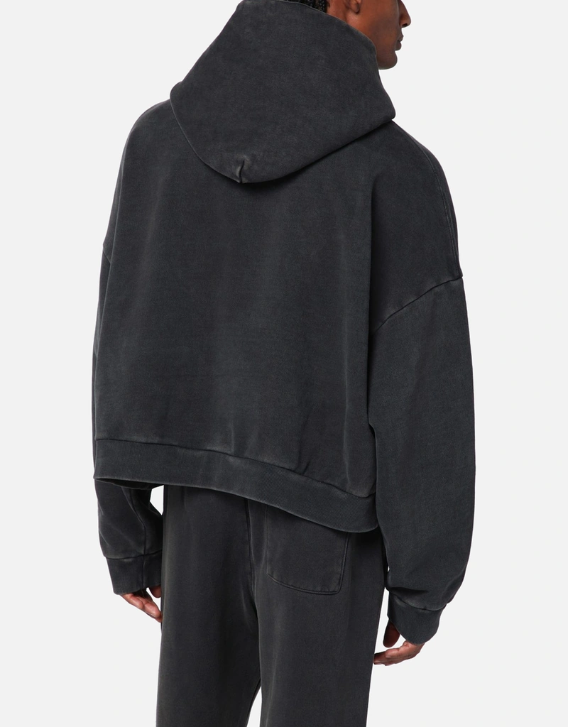 entire studios ヘビーフード ウォッシュドブラック サイズM