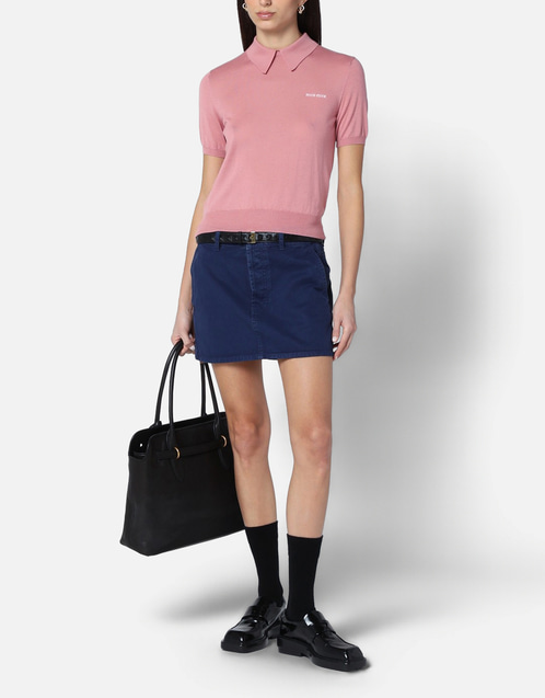 Miu Miu インディゴブルーデニムミニスカート (ドレス) IFCHIC.COM