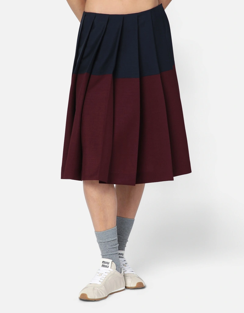 スカート MIU MIU Red Pleats Skirt Archive Miu Miu アマランス キッドモヘア スカート (ドレス) IFCHIC.COM