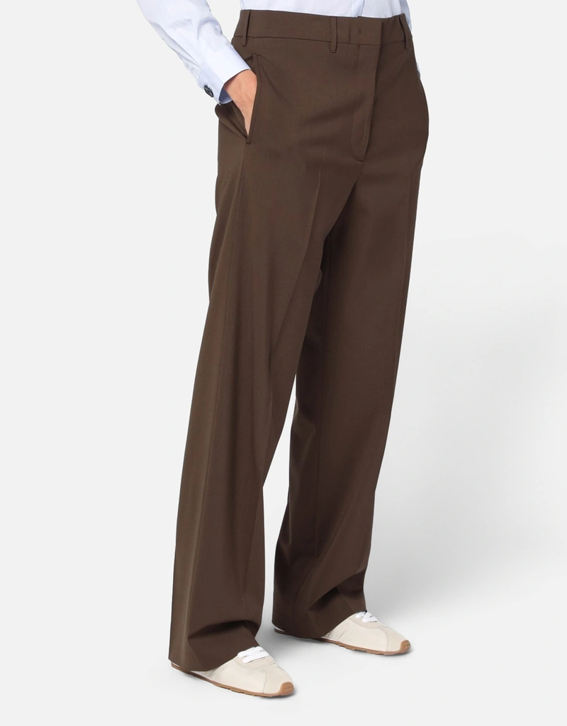 Miu Miu Ultrafine Wool Wide Leg Pants (Pants) IFCHIC.COM