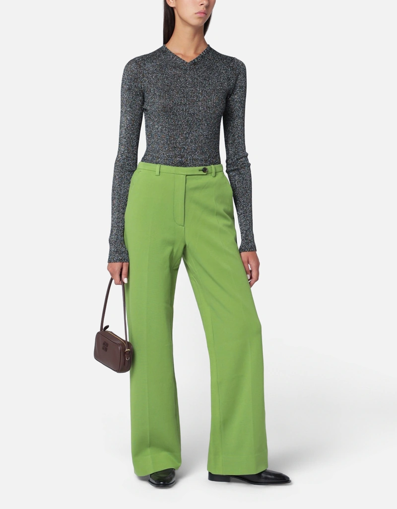 Miu Miu ルレックスVネックスリムフィット長袖セーター (トップス