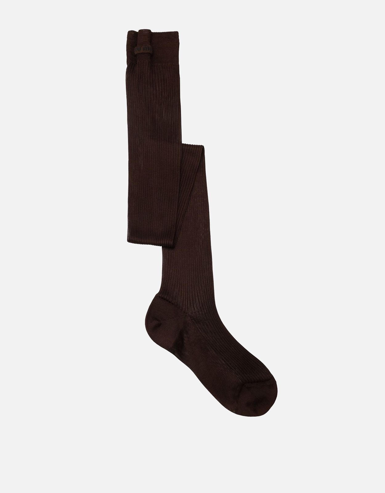 Miu Miu Miu Miu Cocoa-coloured silk-blend socks - I　ミュウミュウ ココアカラーのシルク混ソックス - I