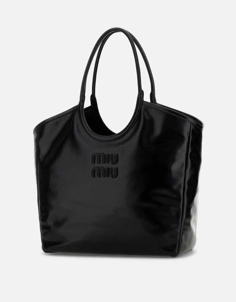 miu miu トートバッグ ブラック ナイロン Miu Miu Ivy Calfskin Tote Bag () IFCHIC.COM