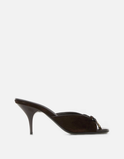 Miu Miu チョコレートスエードレザーミュール () IFCHIC.COM