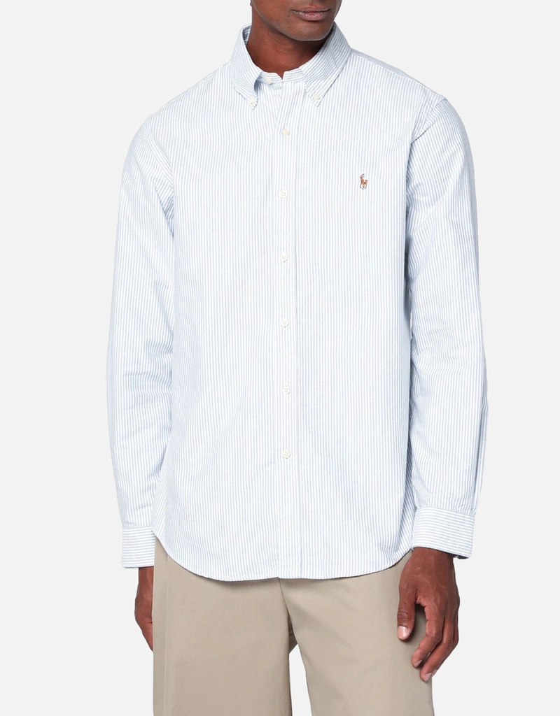 Polo Ralph Lauren Men's Custom Fit Oxford Shirt Blue/White Stripe XL