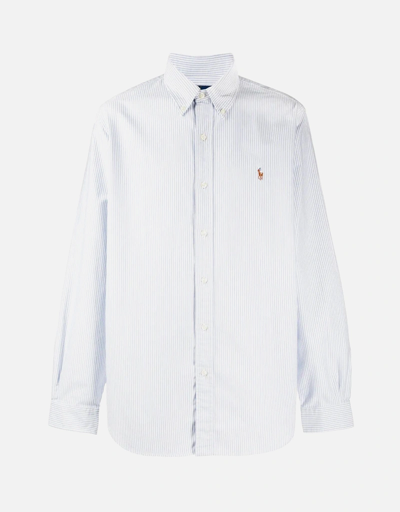 Ralph Lauren Men's Custom Fit Oxford Shirt - Blu/Wht - M