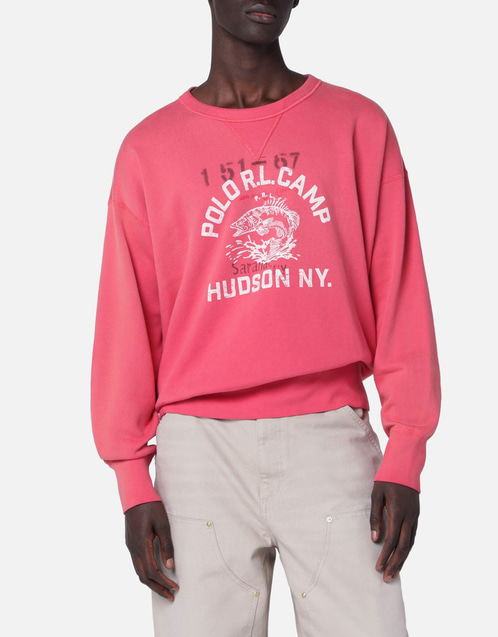 Polo Ralph Lauren メンズライトレッドコットンロゴプリントスウェット