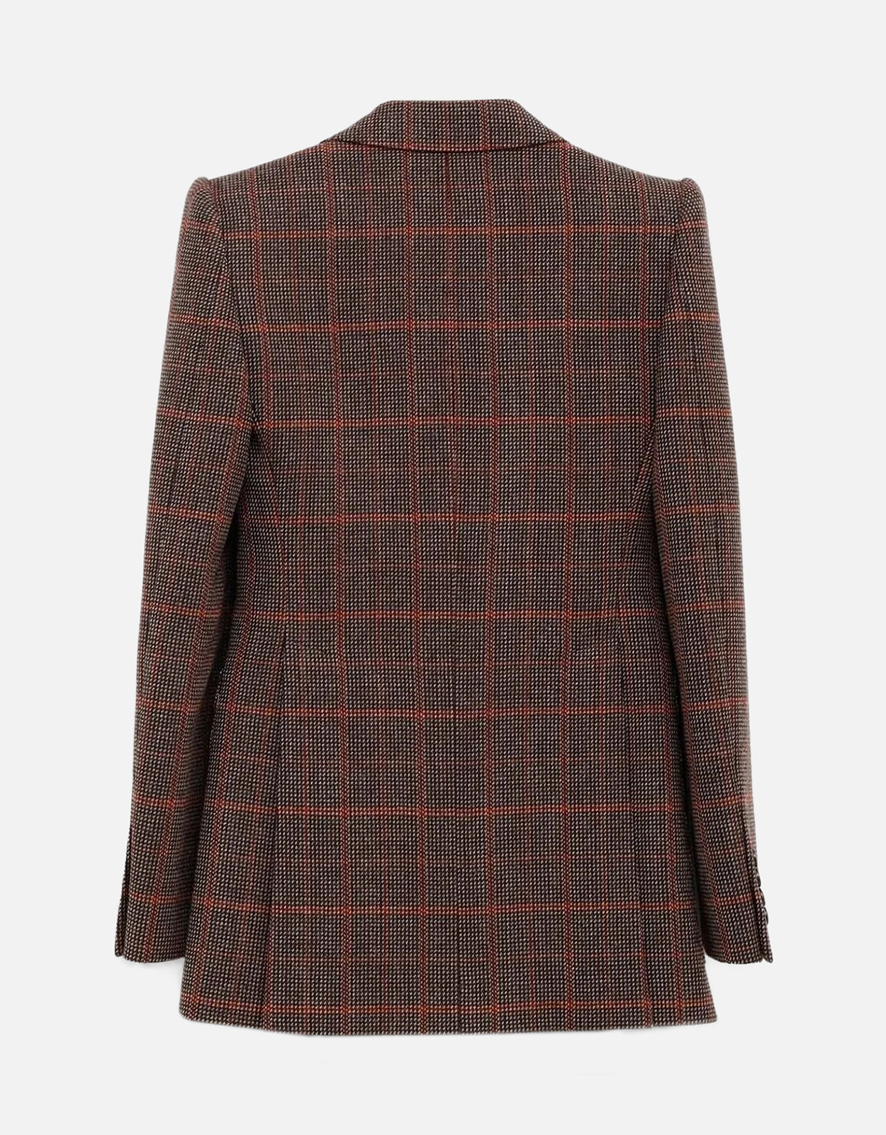 Chloé シングルブレストチェック柄ブラウンウールジャケット (すべての