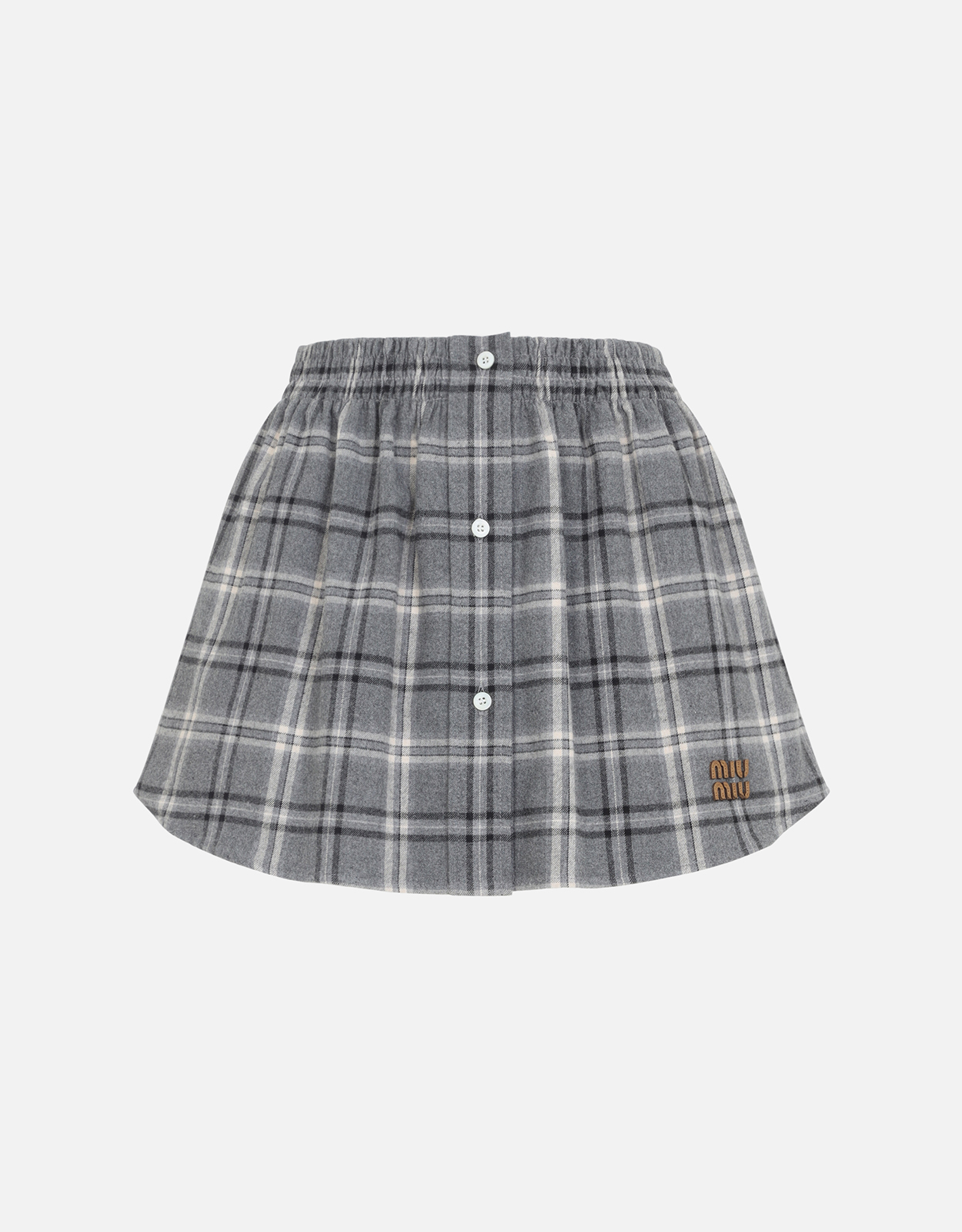 Miu Miu Miu Miu Checked Flannel Mini Skirt - IT 38　ミュウミュウ チェック フランネル ミニ スカート - IT 38