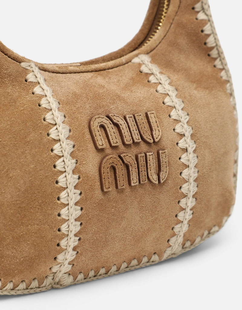 miu miu ブラウン スエード ショルダーバッグ　y2k 希少 Miu Miu ワンダースエードレザーショルダーバッグ (すべての新品