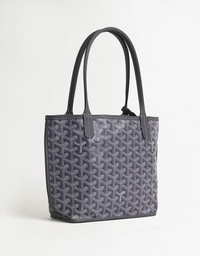 極美品⭐︎ 現行品　ゴヤール　ブルゴーニュ　トート　ハンド　ビジネス ゴヤール“タツノオトシゴ”刺繍のネイビー色トートバッグ、レザー