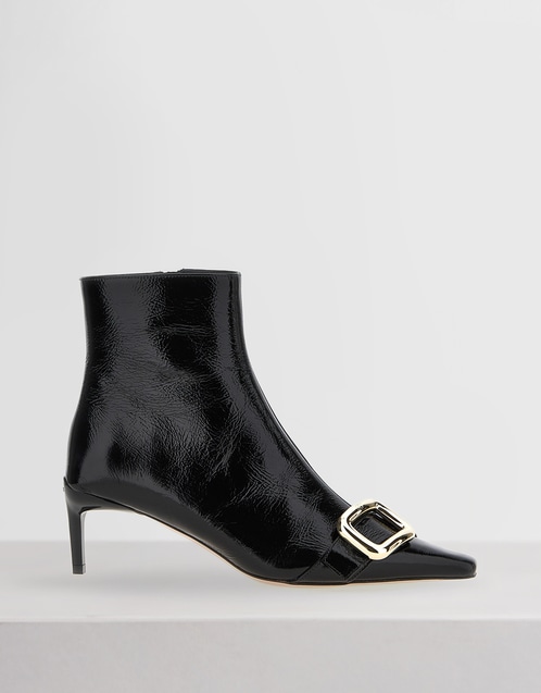 Roger Vivier Viv' Canard Calfskin Leather Mid-Heeled アンクル