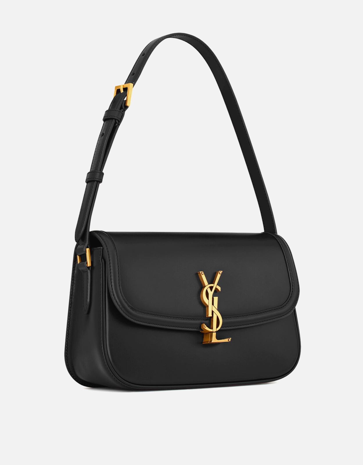迅速発送>>（ラムスキンレザー）ショルダーバッグ 　YSL金色ロゴ　♬黒　超美品 Saint Laurent ソルフェリーノ小ラムスキンショルダーバッグ