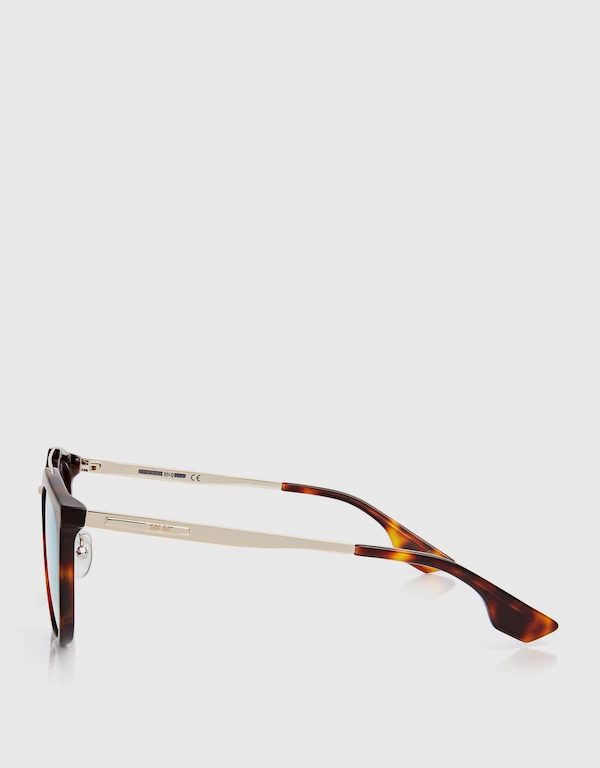Alexander McQueen Tortoise Mirrored Aviator Sunglasses 