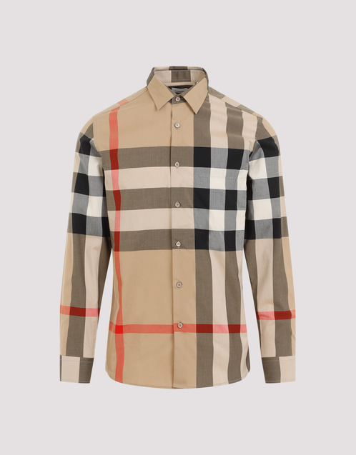 Burberry メンズ スリムフィット チェック コットンシャツ (すべての