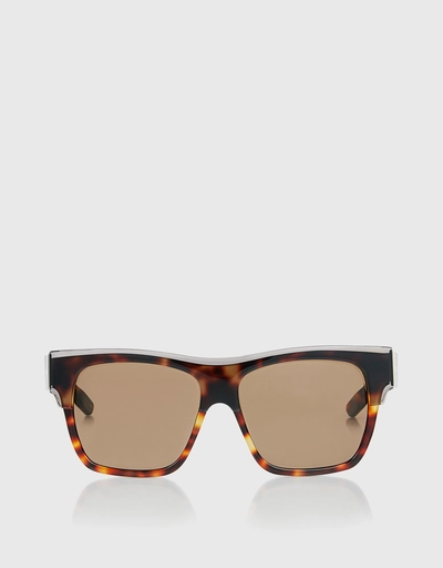 Tortoise Mirrored Square Sunglasses