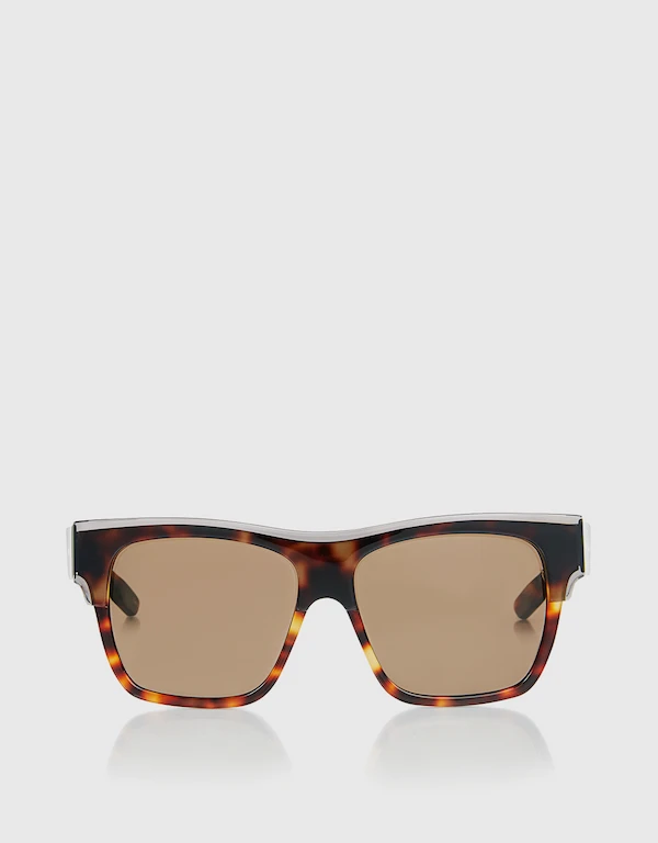 Tortoise Mirrored Square Sunglasses