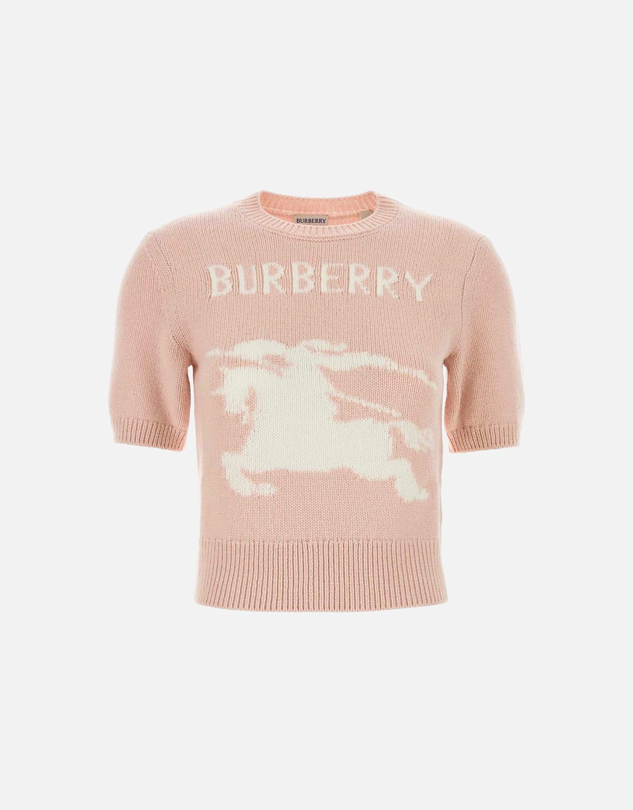 Burberry Pastel Pink Wool Cashmere Short Sleeve Sweaters